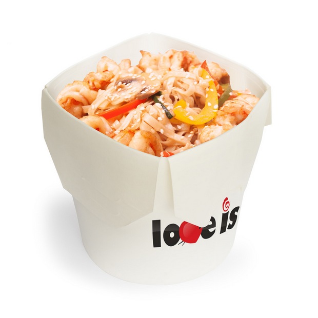 WOK (ВОК- лапша в коробочке) Удон с креветками